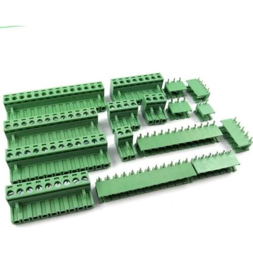 10sets 5.08MM Pitch PCB Pluggable Terminal Block Connector 2/3/4/5/6/7/8P Curved needle KF2EDGK