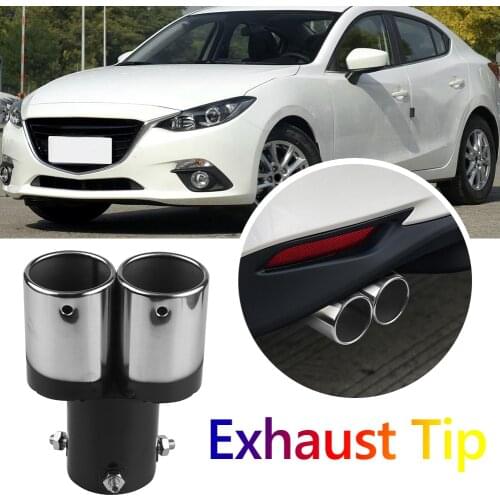 General Motors muffler muffler double outlet automobile exhaust nozzle stainless steel inclined piping Black / Silver