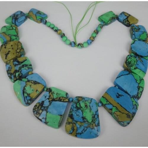 New Arrival Beautiful Aqua Mix Gifts Imperial Emperor Stone Slice Beads Top Drilled Slab Shape Accessories Jewelry Making