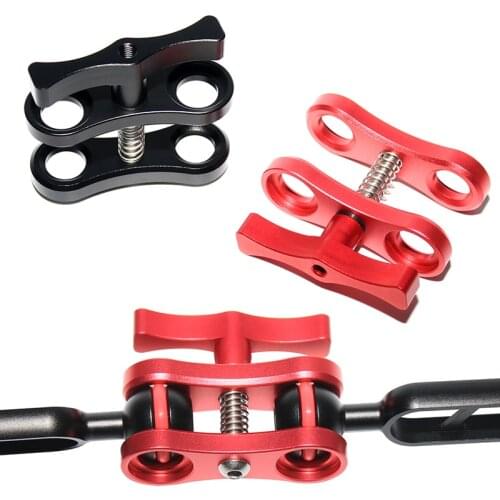 NiteScuba Diving 2 holes Swivel clip Gopro Ball Mount holder Butterfly Clamp strobe light Bracket adapter Underwater Photography