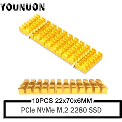 10Pcs Heatsink Heat Dissipation Radiator M.2 NGFF Cooling Heat Sink Heat Thermal Pads for M.2 NGFF 2280 PCI-E NVME SSD