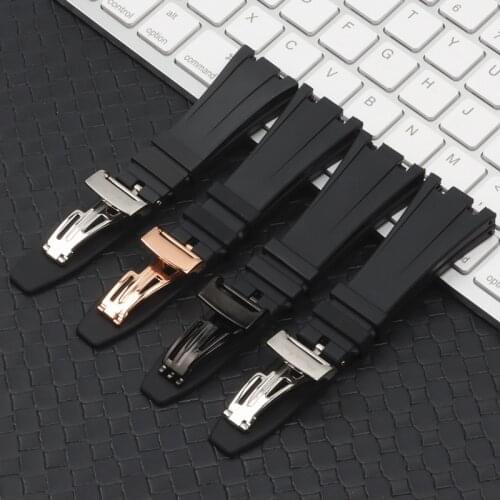 Top Brand Quality Silicone Rubber Watchband For Audemars for Piguet Strap 28mm Watch Band Bracelet With butterfly Buckle Tools