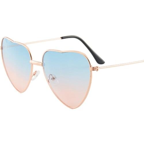 Womens Fashion Heart Shape Sunglasses Festival Reflective Mirror Lens Fashion Luxury Sun Glasses Brand Designer For Ladies Hot