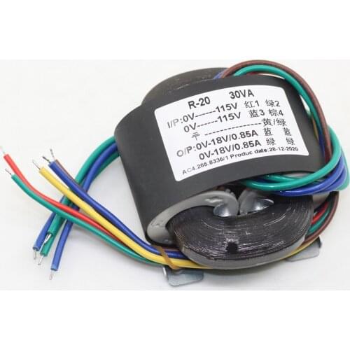30W R-type Transformer Dual 6V 9V 15V 18V 24V
