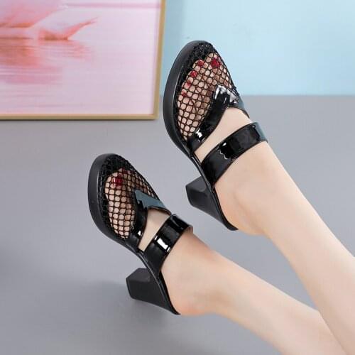 Logoneone Womens Slippers Sandals 2021 Summer New Female Shoes Fashion 7.5cm High Heels Slides Casual Shoes