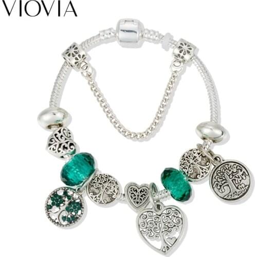 VIOVIA Charm Bracelet & Bangles Beads With Tree of Life for Women Fashion Jewelry Fit Original Bracelets Pulseira B19052