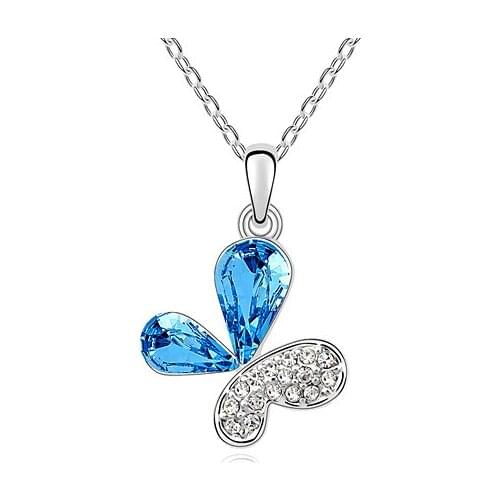 Women Lady Necklace Choker Pendientes Crystals from Swarovski Butterfly Pendant Exquisite Necklace Wedding Oorbellen
