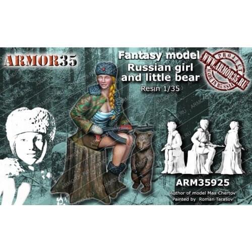1:35 Resin kit Russian girl and little bear