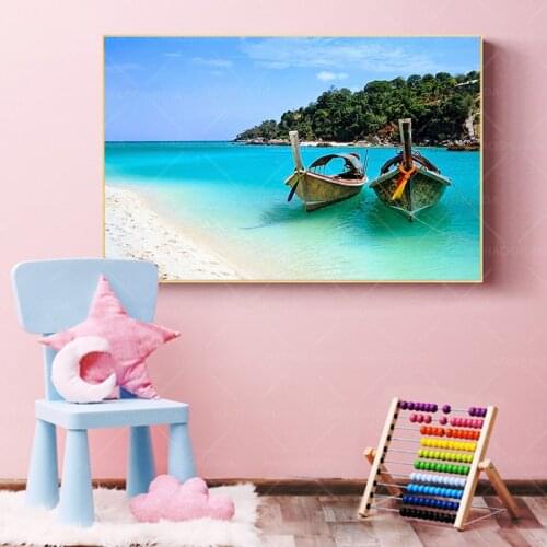1 Pieces Thailand beach Canvas Art Living Room Home Decor Artwork Wall Beautiful natural scenery Picture Print Painting Poster