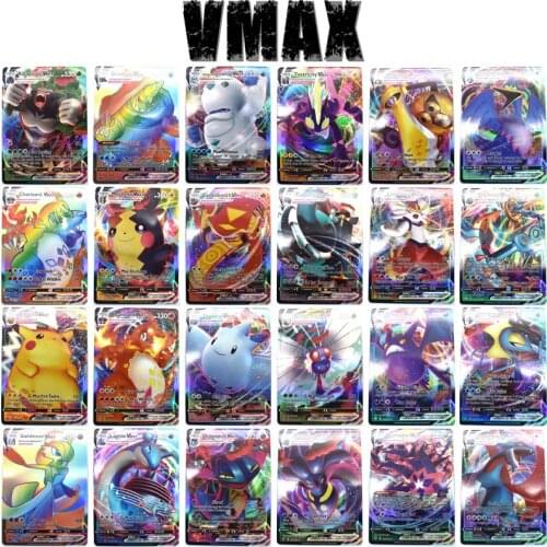 10PCS Pokemon Cards Anime Non Repeat Shining English Cards Battle Carte Trading Pikachu Mewtwo Children Pokemon Kaarten Toys
