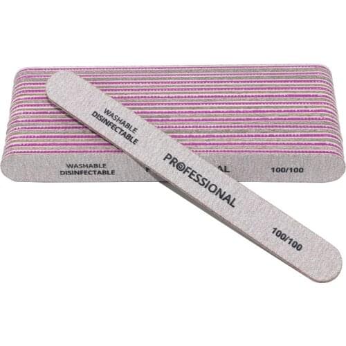 100pcs Straight Nail File 100/100 Block Buffer Professional Files Manicure Gel Polisher Nail Polish Sanding Block Beauty Tools