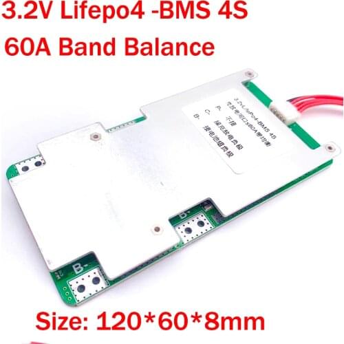 12.8V 4S 3.2VLifepo4 -BMS PCB short circuit overcharge and overcurrent protection board with balance