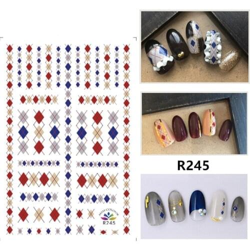 3D Stickers for Nails Self-adhesive Design Geometry Line Stripe Nail Art Decorations Decals Foil Wrap Manicure Accessories