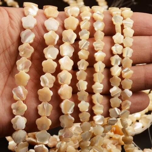 6mm/8mm 20Pcs Flower Shape Natural Good Shell Beads Natural Stone Beads Mother of Trochus Shell Charms Beads for Jewelry Making