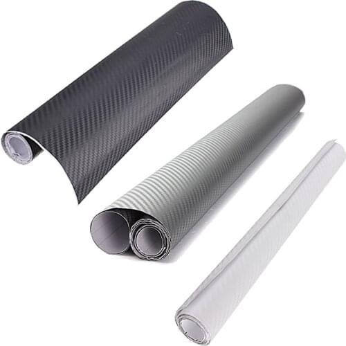 White Chrome 3D Carbon Fiber Car Wrap Vinyl Sheet Film GLOSS Car Wrap