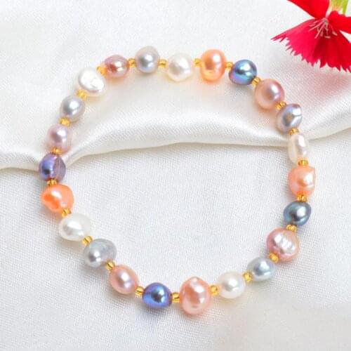 100% Handmake Baroque Natural Pearl Bracelet Trendy Women Charm Beaded Wedding Bracelets Bridal Freshwater Pearl Jewelry Gifts