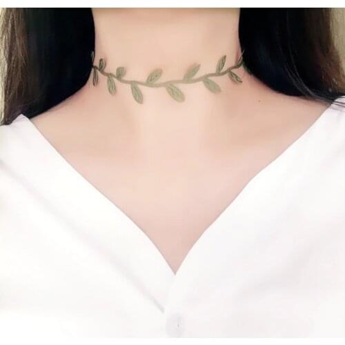 DoreenBeads Hot Fashion Freshing Chocker Pendant Green Leaf Red Black Heart Rope Chain Romantic Jewelry For Women Gift,1 PC