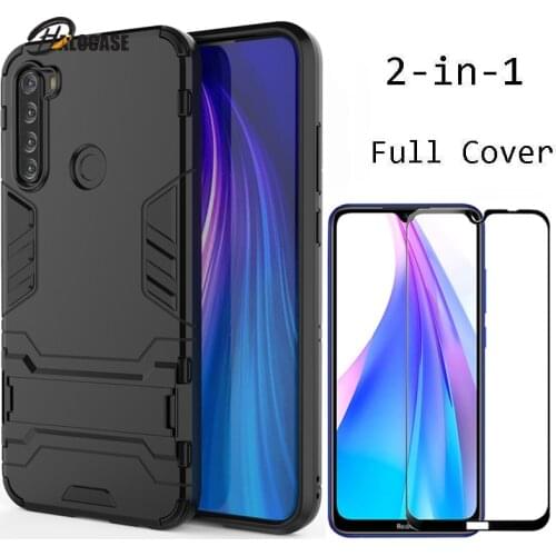 For Xiaomi Redmi Note 8T Case Note 8T Glass Note 8 T Screen Protector Luxury Thin Hard Armor Bumper Shockproof Case Cover Stand