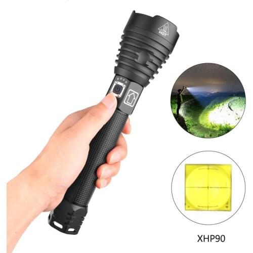 New xhp90 strong light flashlight charging power display P90 strong light zoom flashlight with strap