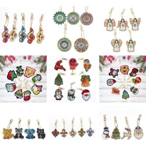 DIY Diamond Painting Keychain Keyring 5d Diamond Mosaic Embroidery Cross Stitch Bag Pendant Birthday Gift Home Decoration