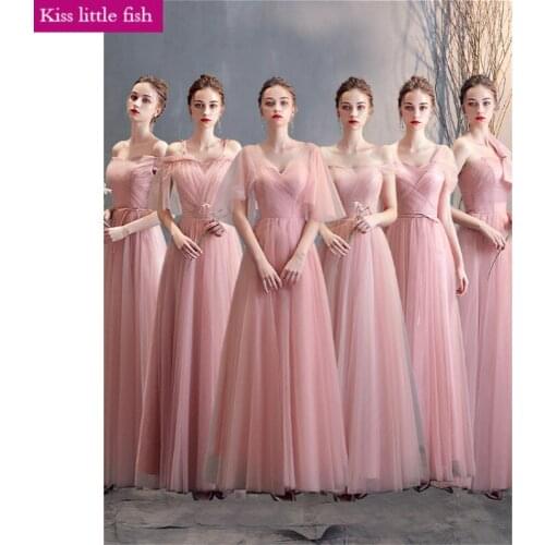 Free shipping Dark Pink Bridesmaid Dress Long Dress for Wedding Party for Woman Bridesmaids Dresses Elegant