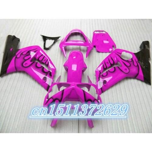 Dor-Motorcycle Fairing kit for KAWASAKI Ninja ZX6R 03 04 ZX6R 636 2003 2004 Pink black ABS Plastic Fairings set D