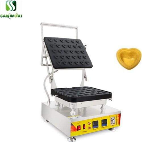 Heart shaped egg tart forming machine Portuguese egg tart shell maker machine waffle baking mold tartlet skin baking machine