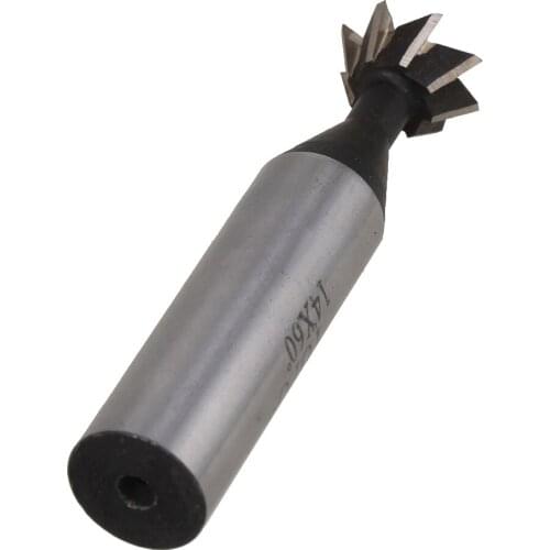 HSS 14mm 60 Degree Straight Shank Dovetail Cutter End Mill 8 Flutes Milling Cutter CNC Bit