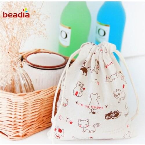 14x16cm Multicolor Cotton Hemp Rope Bundle Pockets For Gift Bag Students Small Cloth Storage Bags Dormitory Sundry Underwear Bag
