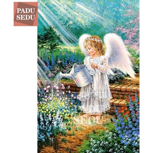 Angels Diamond Embroidery Angel Picture Rhinestone 5D Diamond Painting Full Square Portrait Elfin Crystal Mosaic Home Decoration