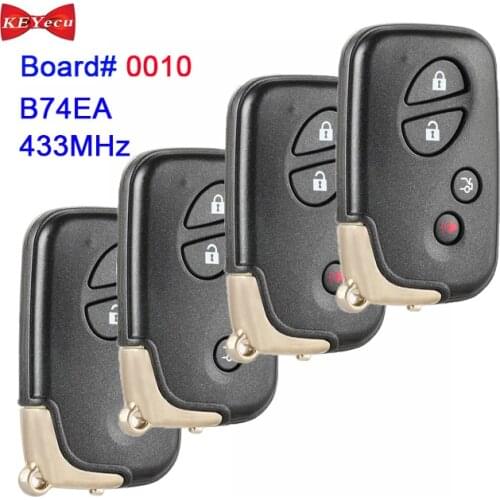 KEYECU for Lexus GX460 LS460 LS460L LS600H LS600HL RX450H Smart Keyless Remote Key Fob Board# 0010 B74EA 4D Chip 433MHz