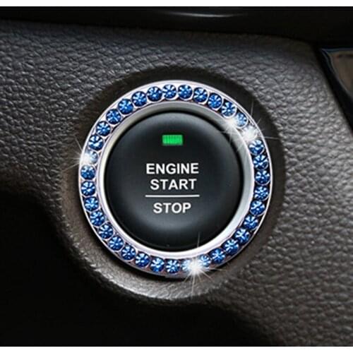 Car Interior One-Key Engine Start Stop Ignition Push Button Decorative Diamante Ring for Toyota Camry Corolla RAV4 Yaris Highlan