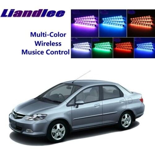 LiandLee Car Glow Interior Floor Decorative Atmosphere Seats Accent Ambient Neon light For HONDA City Type Zp ZX S Fit Aria Ever