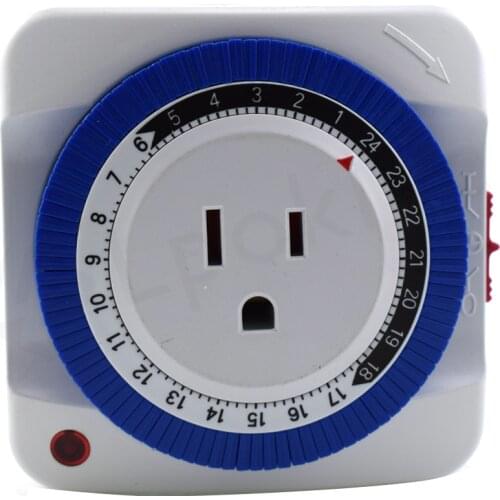 24 Hours Plug in Mechanical Grounded Programmable Timer Switch Smart Countdown Switch Socket Indoor Auto Power off 230V/110V
