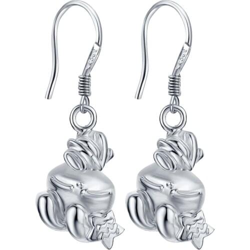 Animal baby love ,cute ,toy high quality Silver plated jewelry fashion Earrings for women Wholesale silver earrings