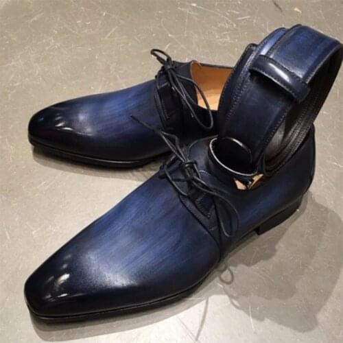 Mens Dress Shoes Newest Pu Leather Lace-up Business Shoes Male Casual Classic Vintage Wedding Shoes Zapatos Para Hombre HC715