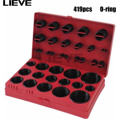 Oring kit 419pcs O-ring O Ring Assortment Set Rubber Ring Seal Gasket Universal 32 Sizes Rubber Feet Kit R01-R32