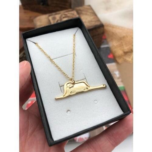 New Baby Elephant in Snake charm Necklace Little Le Petit Prince Necklace love Story Cartoon Image Cute Animal Necklace jewelry