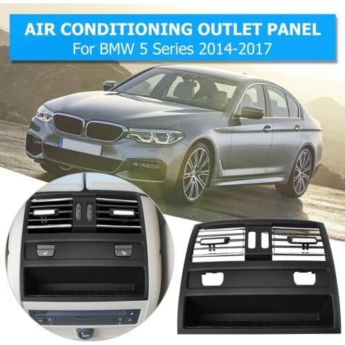 Car Air Conditioner Outlet Panel Excellent ABS and PC and Tool for BMW 5 Series/F18 Change-2014-2017 Black Silver Plating
