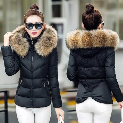 Fake Fur Collar Parka Down Cotton Jacket Winter Jacket Women Thick Snow Wear Coat