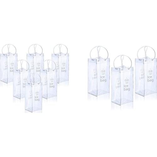 Portable Ice Wine Bag Wine Cooler Bag PVC Wine Pouch Bags with Handle for Champagne, Cold Beer, Wine