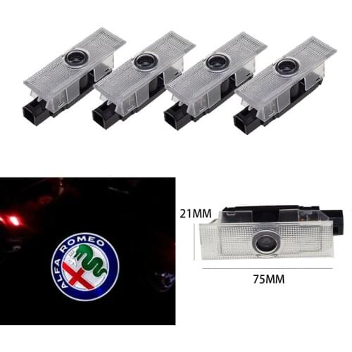 Welcome light for Alfa Romeo LED car door welcome light Logo Projector Giulia Giulietta Mito Stelvio 156
