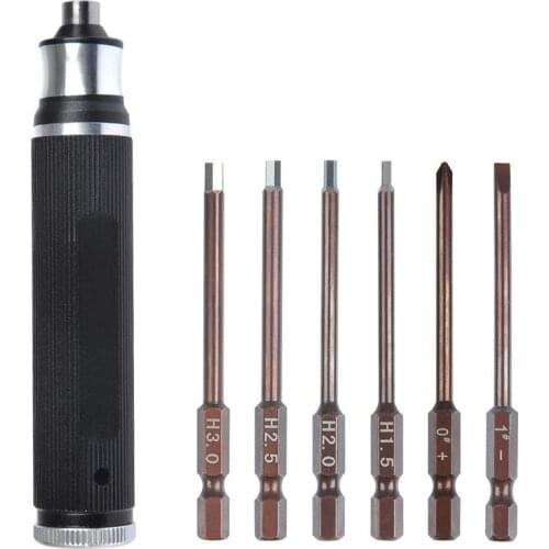 6 in 1 Screwdrivers Repair Tool Kit 1.5mm 2.0mm 2.5mm 3.0mm All-In-One Hex Driver Hand Set for RC FPV Racing Drone