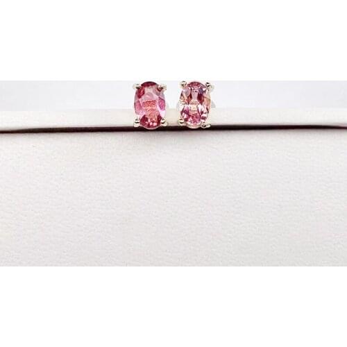 Natural real tourmaline simple stud earring 4*6mm 0.5ct*2pcs gemstone 925 sterling silver Fine jewelry For men or women X219712