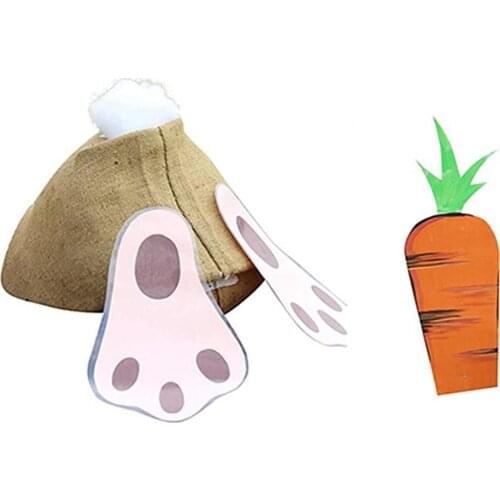 Signpost Waterproof Bunny Carrot Shape Plastic Easter Cute Sign Stand Ornaments for Decorating