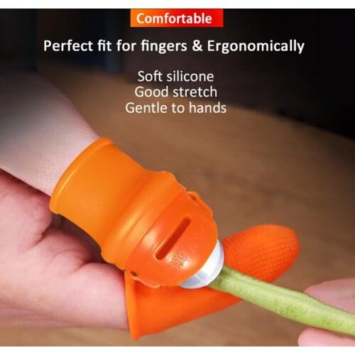 Silicone Thumb Knife Finger Protector Gears Cutting Vegetable Harvesting Knife Pinching Plant Blade Scissors Garden Gloves