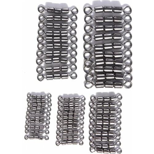 10pcs/lot High Speed Connector Size2 4 6 8 10 Fishing Tools Tackle Accessories strength Fishing triple Rolling Swivel Barrel