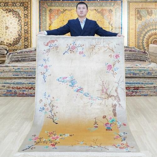 YILONG 4'x6' handmade chinese art decoration silk carpet exclusive classy rug