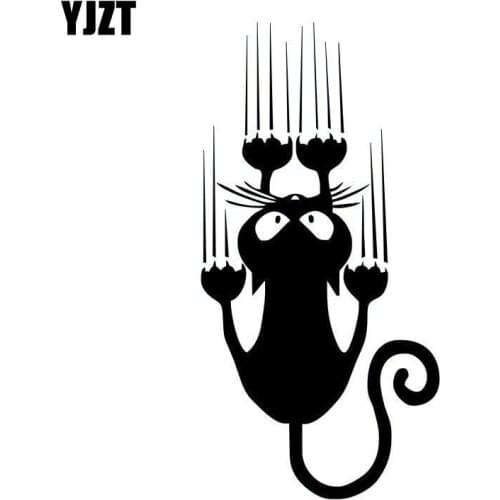 YJZT 7.5*15CM Waterproof Cat Pattern Car Sticker Funny Animal Vinyl Decal Car Window Bumper Stickers C4-0636
