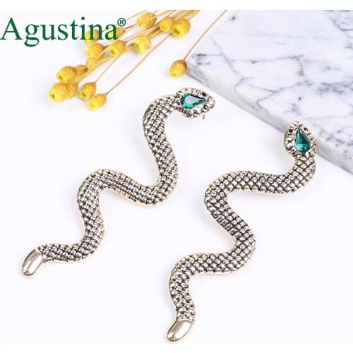 Agustina 2020 Snake Earrings Women Long Earrings Fashion Jewelry Luxury Boho Earrings Drop Gold Earring Dangle Earings Vintage